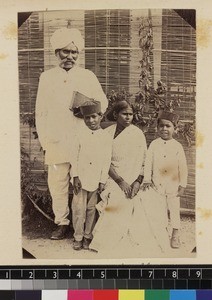 Indigenous minister and his family, India, ca.1885-1887