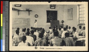 Geometry class at Scheut mission school, Kananga, Congo, ca.1920-1940