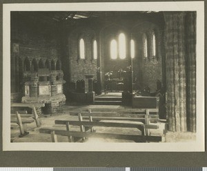 Interior of the new church, Chogoria, Kenya, 1930
