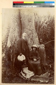 Ramseyer party under a silk cotton tree, Ghana, ca.1885-1895