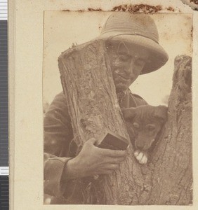 Lt. Sargent and puppy, Dodoma, Tanzania, July-November 1917