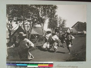 Dagny Johnson sitting in a carrying chair, Masinandraina, Madagascar, 1905