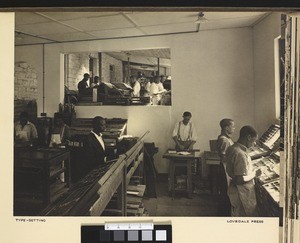 Printing workshop, Lovedale, South Africa, ca.1938