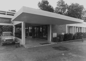 Tamil Nadu, South India. The entrance of the new Women Students Christian Hostel in Madras/Chen