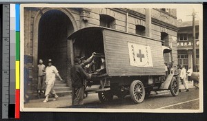 Red Cross ambulance in Shanghai, China, ca.1924