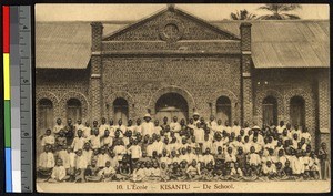 Mission school with students, Kisantu, Congo, ca.1920-1940