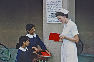 Missionary nurse Anne Lise Jensen at the American Mission Hospital in Bahrain