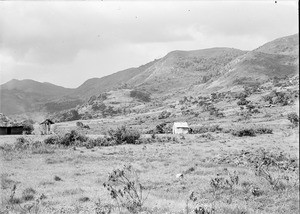 Tent in front of a mountain range, Tanzania, ca.1893-1920