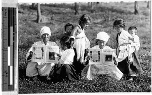 Group reading The Field Afar, Hiken, Korea, May 1929