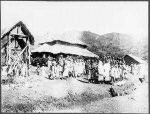 People in front of the church, Wudee, Tanzania, ca.1911-1914