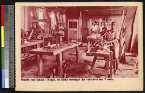 Students in the vocational classroom at the van Scheut mission, Congo, ca.1920-1940