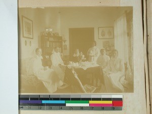 In the deaconesses' living room, Mangarivotra, Ambohipiantrana, Antsirabe, Madagascar, ca.1912