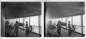 At sea, on the deck of a ship