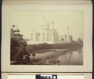 Taj Mahal from the river Yamuna, Agra, ca. 1900-1929