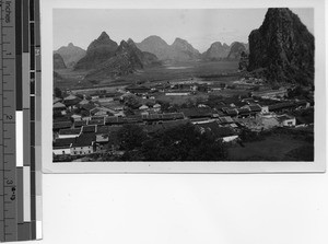 Aerial view of the city of Guilin, China, 1935