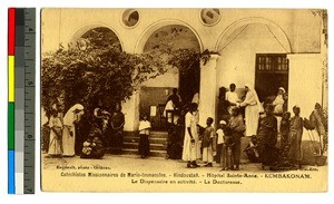 Missionaries aiding the sick at a dispensary, Kumbakonam, India, ca.1920-1940