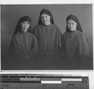 Three Maryknoll Sisters at the Academy at Dalian, China, 1941