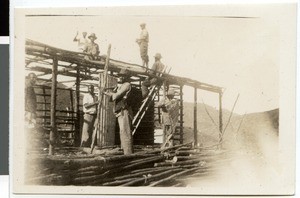 Construction of the polyclinic at the mission station, Bedele, Ethiopia, 1934