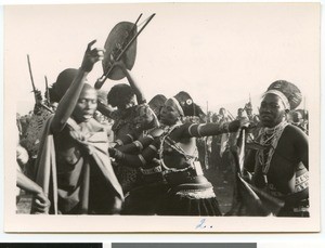 Dancing women at a Zulu wedding, Ehlanzeni, South Africa, 1946