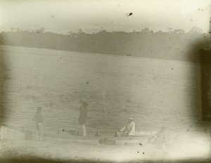 In a pirogue, in Gabon