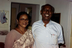 Rev. Gideon Devanasan, later bishop of Arcot Lutheran Church, with his wife in Panruti