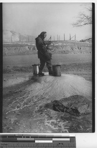 At the well in Fushun, China, 1938