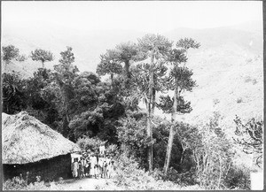 Children in front of the Bureni out-school, Wudee, Tanzania, ca. 1900-1914