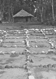 Tanganyika (fra 1964 Tanzania). Sandkassetavler fra Kashasha Pigekostskole, Bukoba. Hver elev har sin 'tavle' (sandkasse) at skrive på. (Anvendt i: Dansk Missionsblad nr.5/1965)