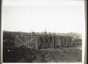 Cameroon, Grassfields, Fumban. Building a simple school-house