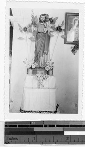 Statue of Saint Joseph in chapel of Carrillo Puerto, Quintana Roo, Mexico, March 1946