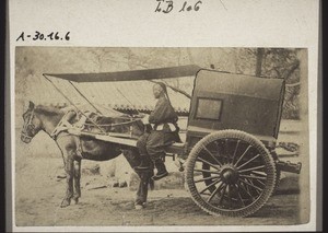 Chinese carriage for making journeys (in Peking)