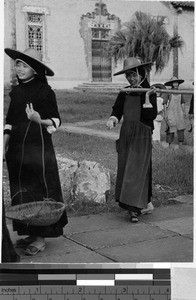 Two novices working outside, Jiangmen, China, ca. 1947