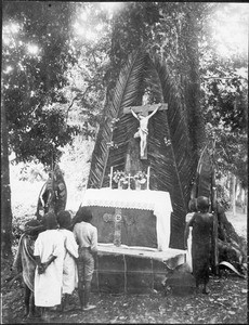 Altar with crucifix, Tanzania, ca. 1927-1938