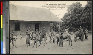 Parading livestock at the Catholic Mission, Brazzaville, Congo, ca.1920-1940