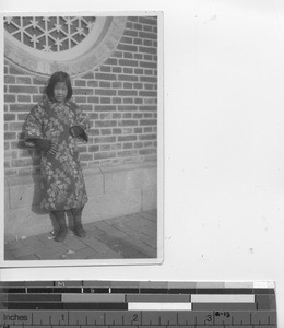 A Christian girl on Christmas day at Fushun, China, 1933