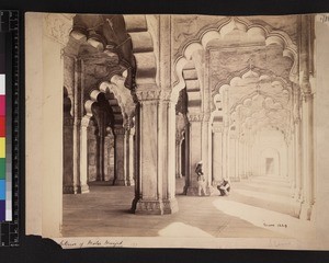 View of interior of Moti Musjid, Agra, Uttar Pradesh, India, ca. 1880-1890