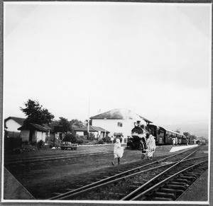 Train at the station, Moshi, Tanzania, ca.1927-1938