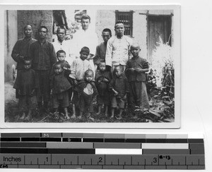 A group of boys with Fr. Leo Foley at Yongfu, China, 1938