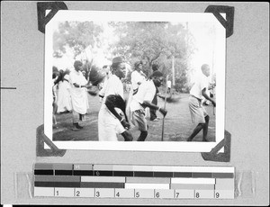 African men dancing, Tukuyu, Tanzania, 1937