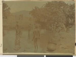 Bathers at a pool, Maseno, Nyanza province, Kenya, 1918