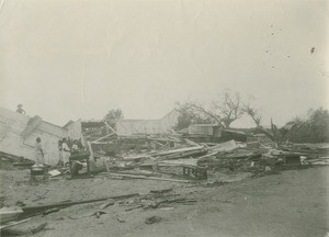 Houses in ruin, on the place of Vaitape (Bora-Bora), after the passage of a cyclone, in January 1st, 1926