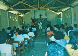 Missionary Jens Christian Olesen speaking at the Ecumenical Youth Conference at Cebu, the Phili