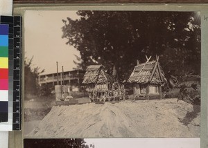 Model of village, Madagascar, ca 1910