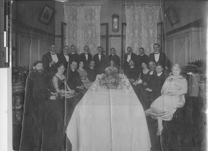 Welcome dinner for Maryknoll Fathers at Shanghai, China, 1920
