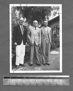 Visitor and administrators at West China Union University, Chengdu, Sichuan, China, ca.1945-1946