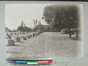 Malaimbandy Mission Station in the background, Malaimbandy, Madagascar, 1905