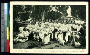 Lace making class, Faradofay, Madagascar, ca.1920-1940