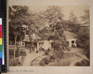 Missionary outside mission house, Almora, Uttar Pradesh, India, ca. 1880-1890