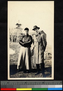 A. Waldie Holroyd and one of the teachers of the Nanking Language School, Nanjing, Jiangsu, China, 1920