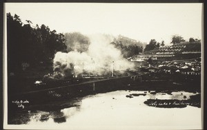 "Ooty. Lake and railway station."